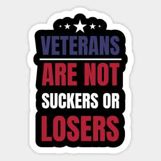 Veterans are NOT suckers or losers US Colors Sticker